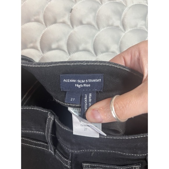 Veronica Beard Women's Alenah Slim Straight High Rise Jeans Size 27 Onyx Black - Picture 3 of 9